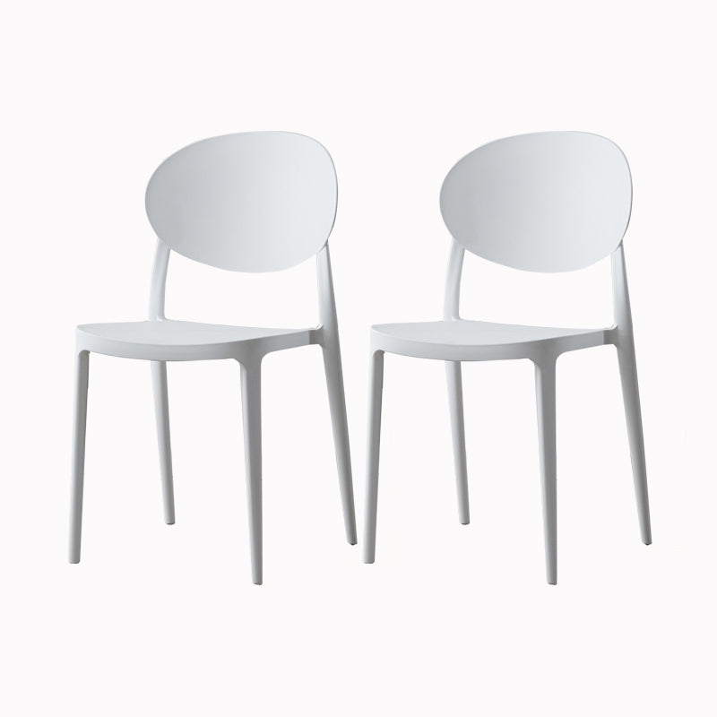 Contemporary Plastic Side Chair Open Back Kitchen Dining Room Chair