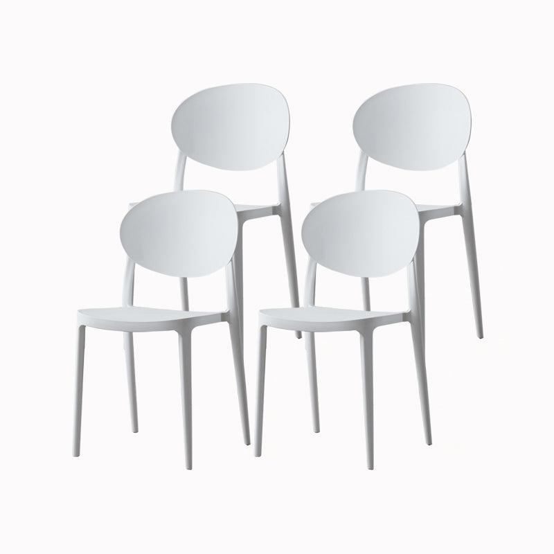 Contemporary Plastic Side Chair Open Back Kitchen Dining Room Chair