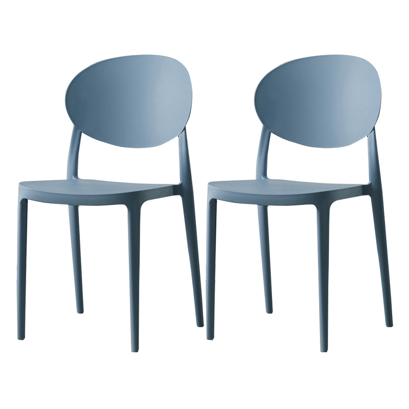 Contemporary Plastic Side Chair Open Back Kitchen Dining Room Chair