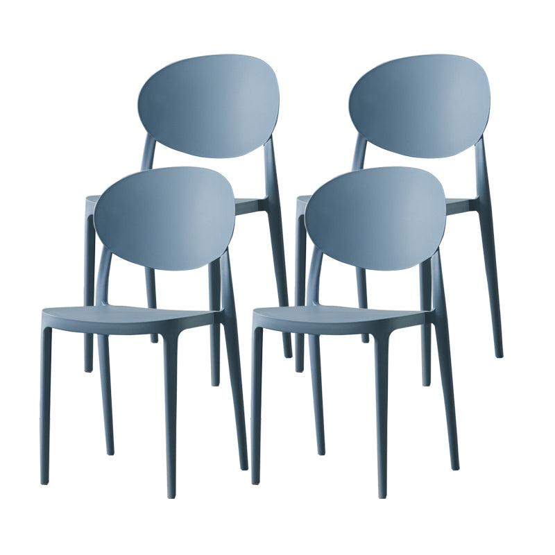 Contemporary Plastic Side Chair Open Back Kitchen Dining Room Chair