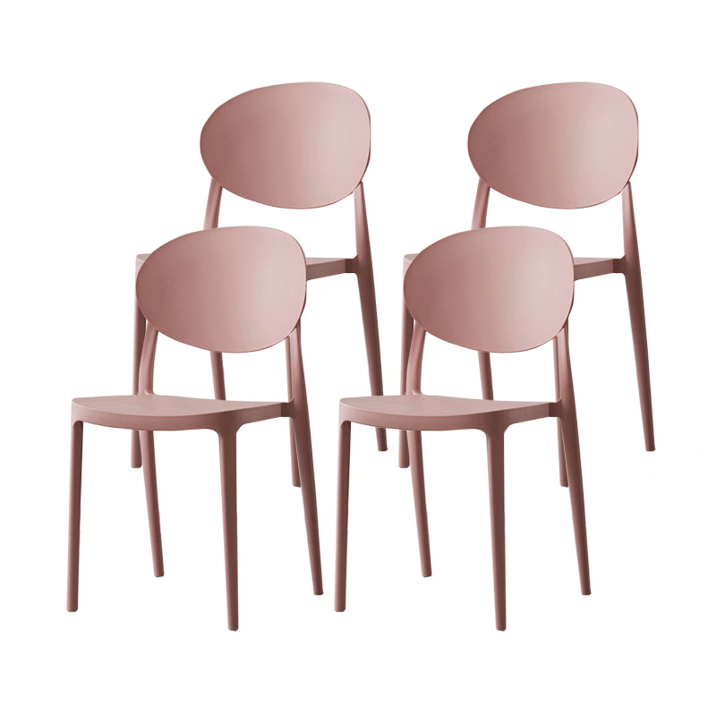 Contemporary Plastic Side Chair Open Back Kitchen Dining Room Chair