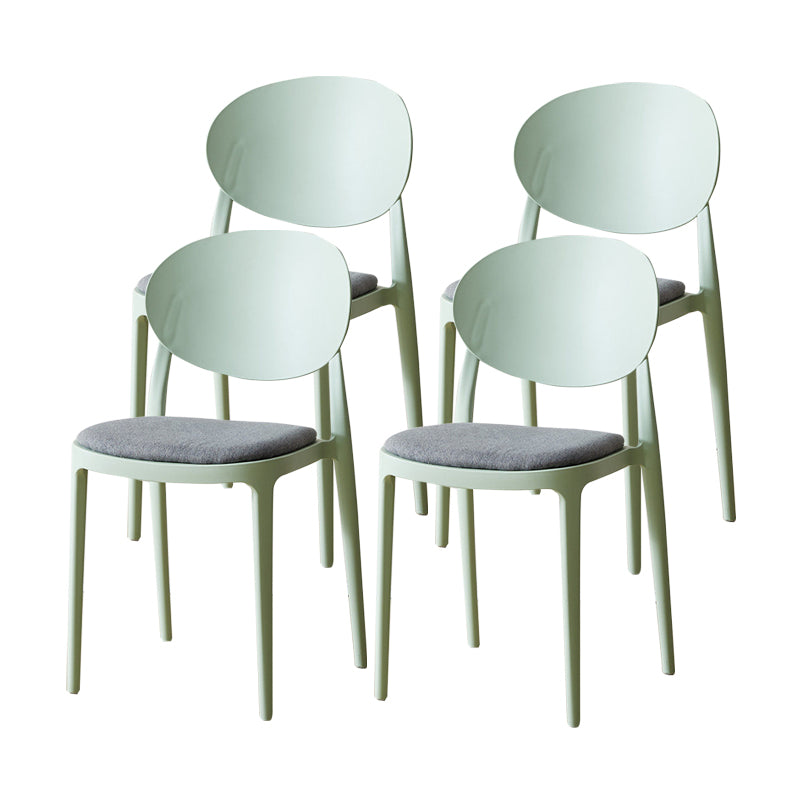 Contemporary Plastic Side Chair Open Back Kitchen Dining Room Chair