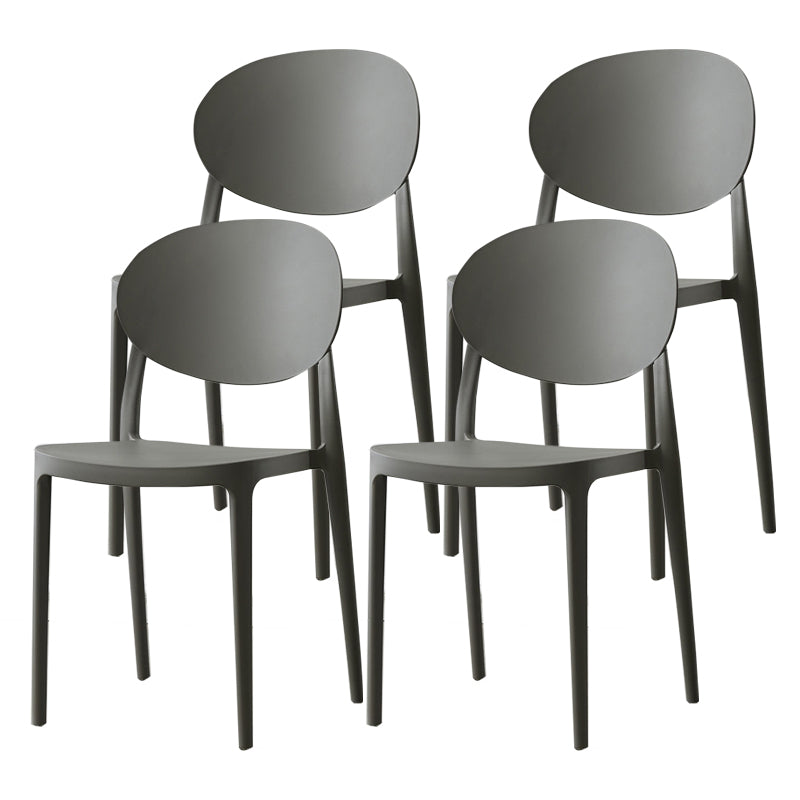 Contemporary Plastic Side Chair Open Back Kitchen Dining Room Chair