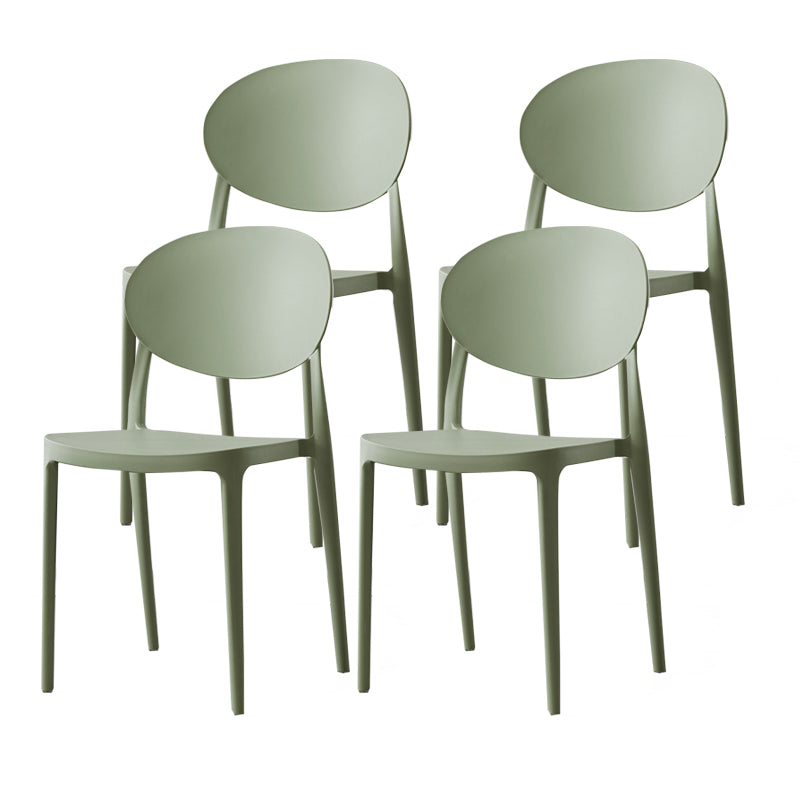 Contemporary Plastic Side Chair Open Back Kitchen Dining Room Chair