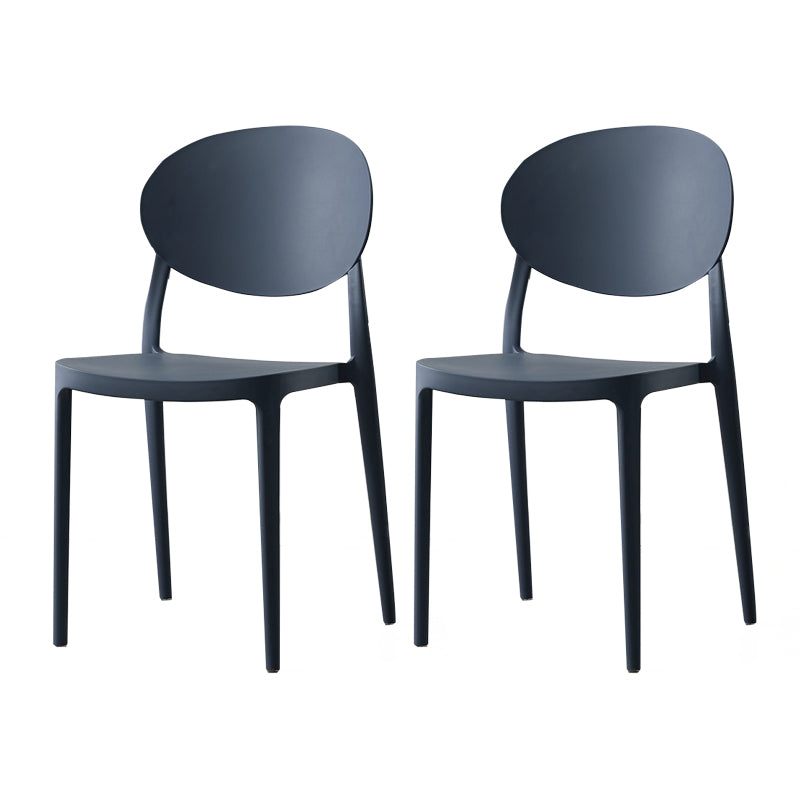 Contemporary Plastic Side Chair Open Back Kitchen Dining Room Chair