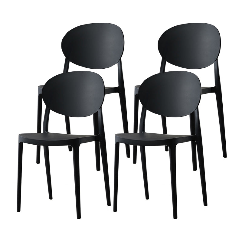 Contemporary Plastic Side Chair Open Back Kitchen Dining Room Chair