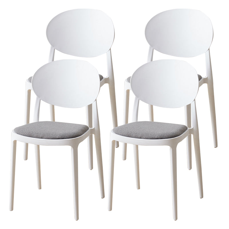 Contemporary Plastic Side Chair Open Back Kitchen Dining Room Chair