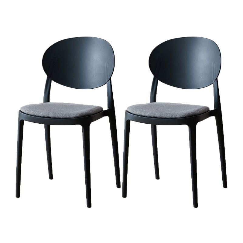 Contemporary Plastic Side Chair Open Back Kitchen Dining Room Chair