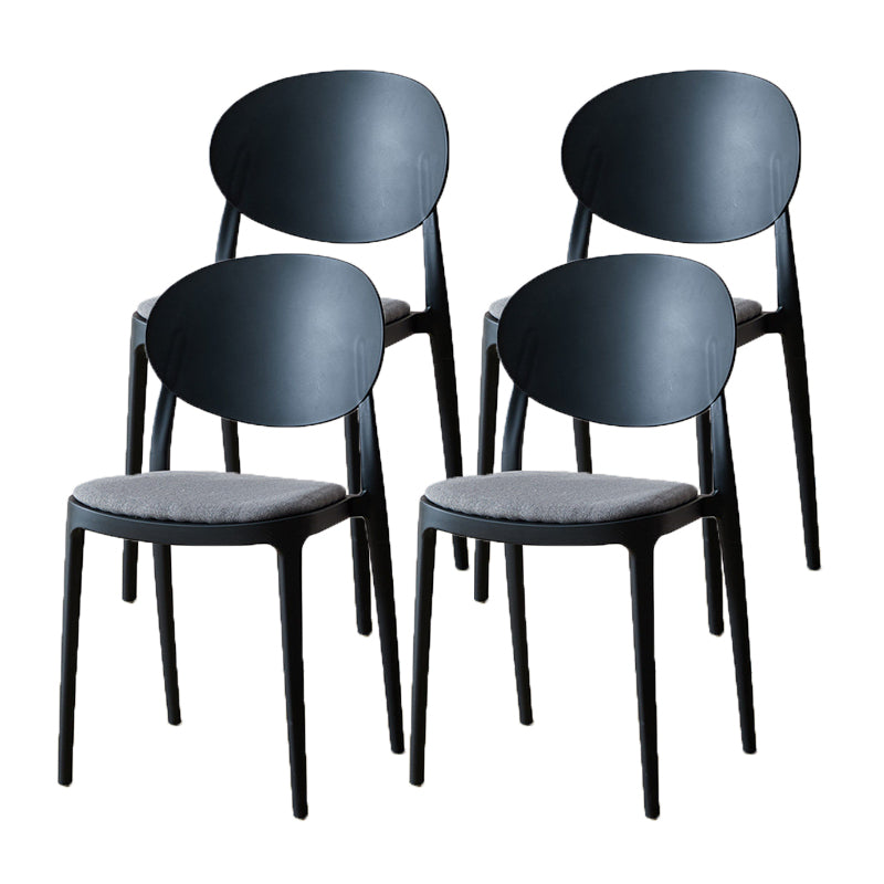 Contemporary Plastic Side Chair Open Back Kitchen Dining Room Chair