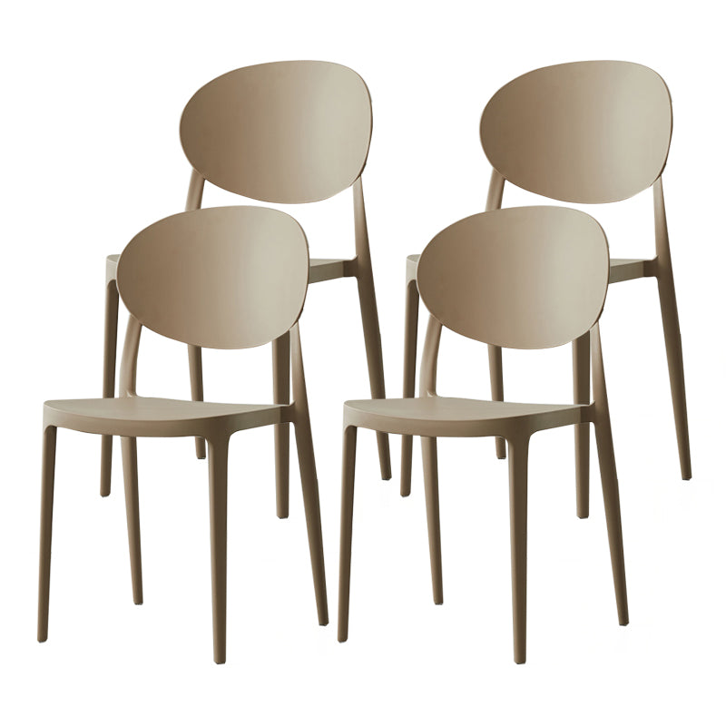 Contemporary Plastic Side Chair Open Back Kitchen Dining Room Chair