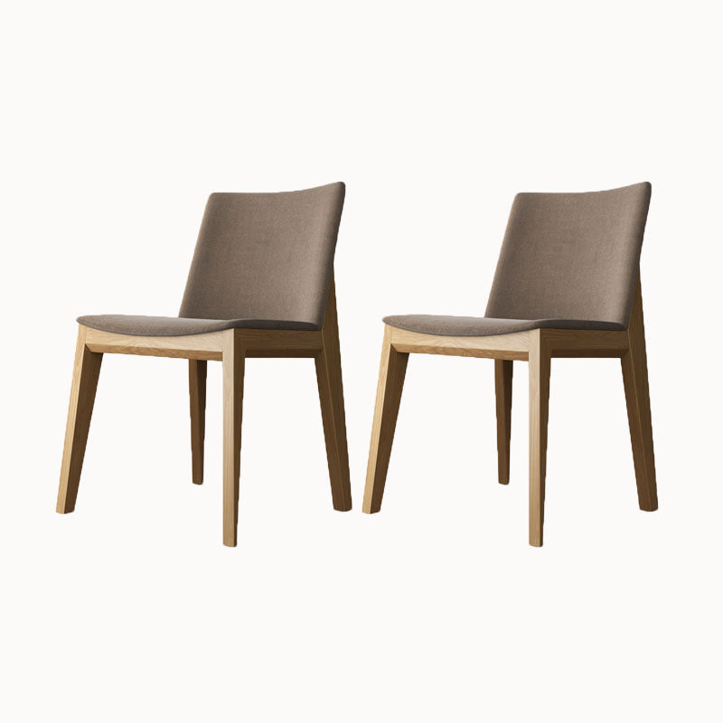 Armless Kitchen Side Chairs Modern Ash Wood Dining Chairs for Dining Room