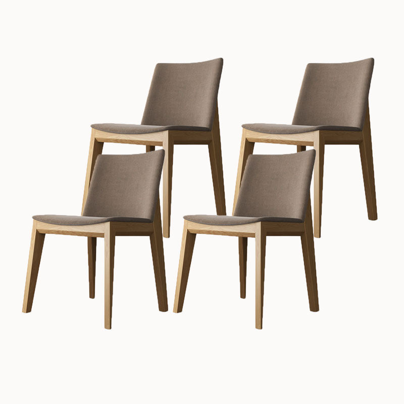 Armless Kitchen Side Chairs Modern Ash Wood Dining Chairs for Dining Room