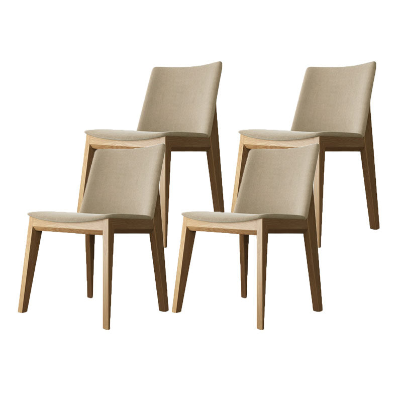 Armless Kitchen Side Chairs Modern Ash Wood Dining Chairs for Dining Room