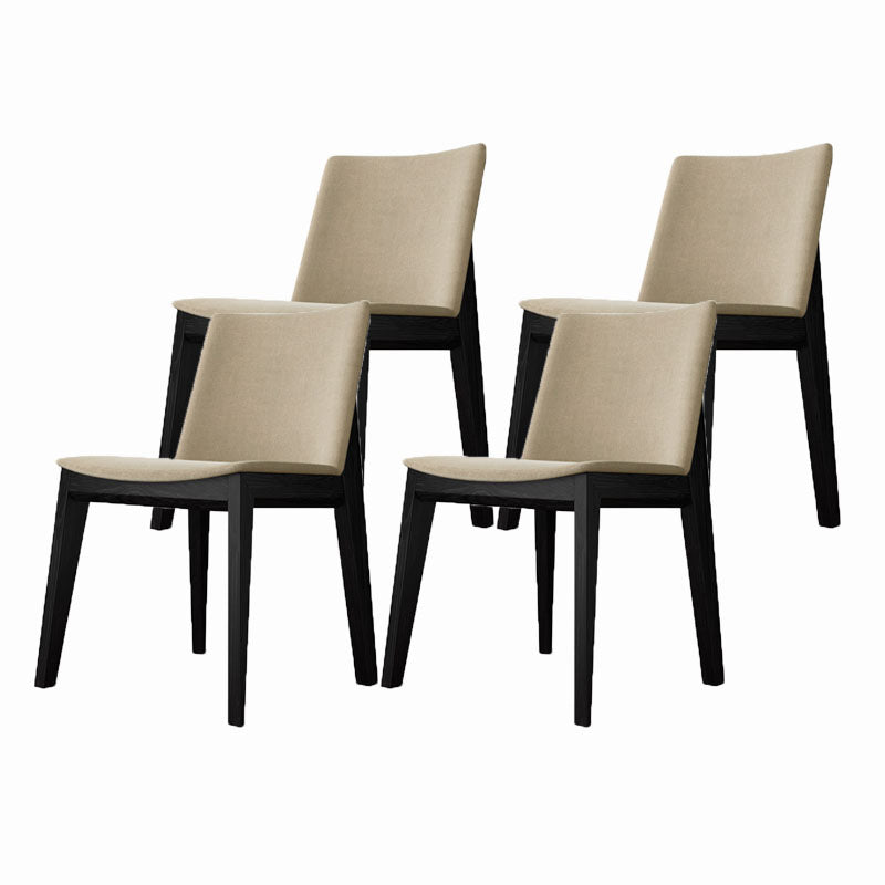 Armless Kitchen Side Chairs Modern Ash Wood Dining Chairs for Dining Room