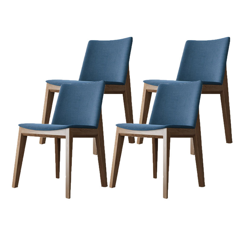 Armless Kitchen Side Chairs Modern Ash Wood Dining Chairs for Dining Room