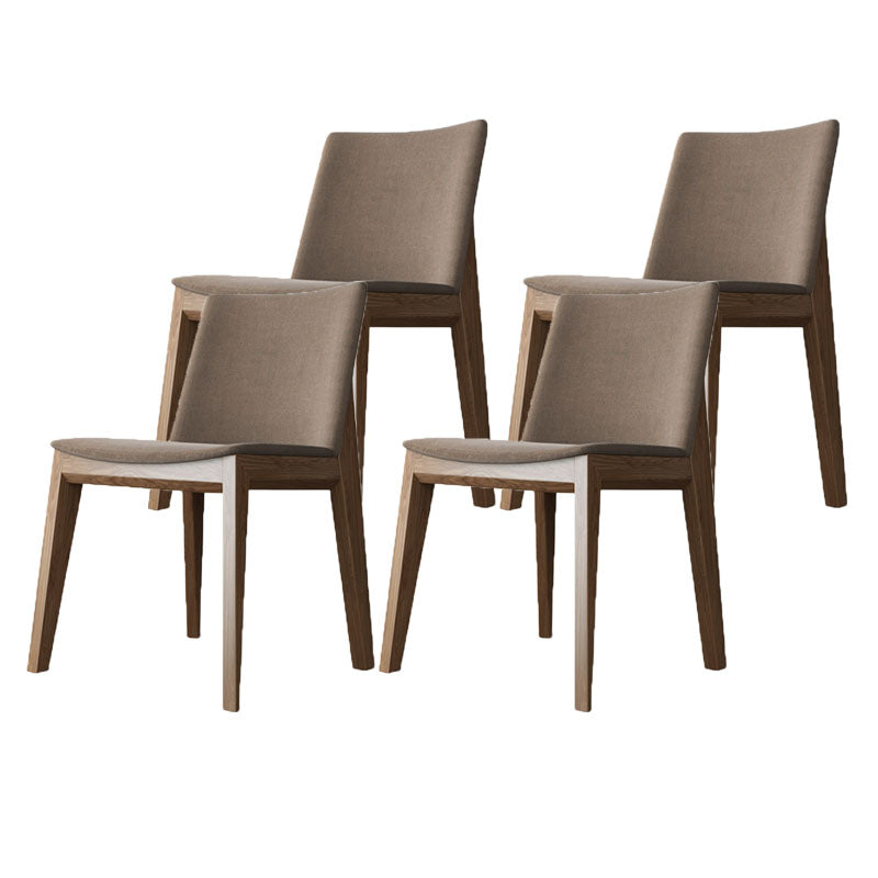 Armless Kitchen Side Chairs Modern Ash Wood Dining Chairs for Dining Room