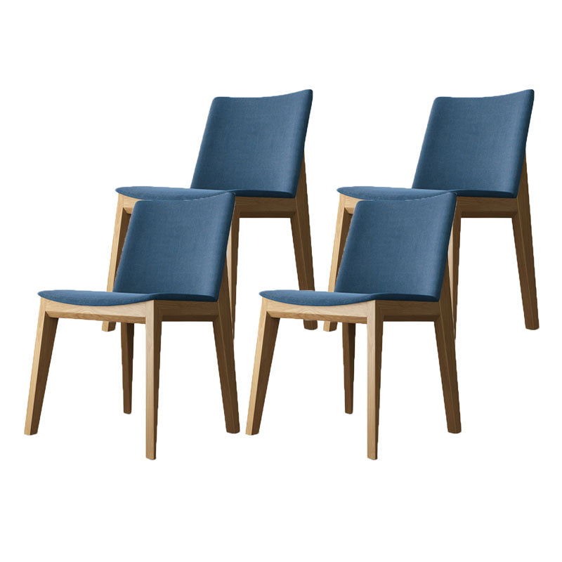 Armless Kitchen Side Chairs Modern Ash Wood Dining Chairs for Dining Room