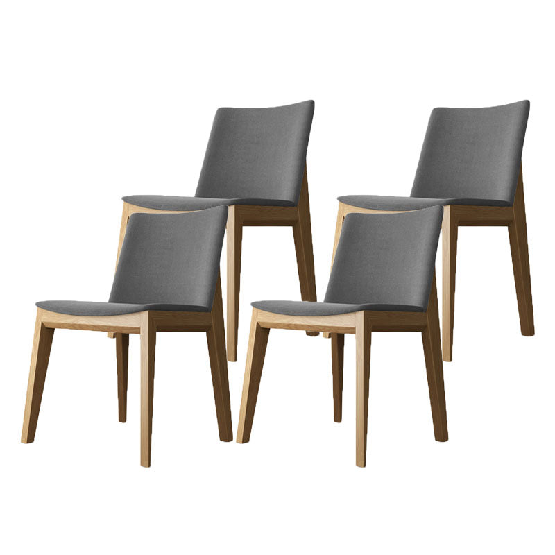 Armless Kitchen Side Chairs Modern Ash Wood Dining Chairs for Dining Room