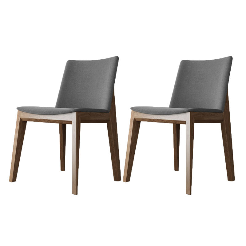 Armless Kitchen Side Chairs Modern Ash Wood Dining Chairs for Dining Room