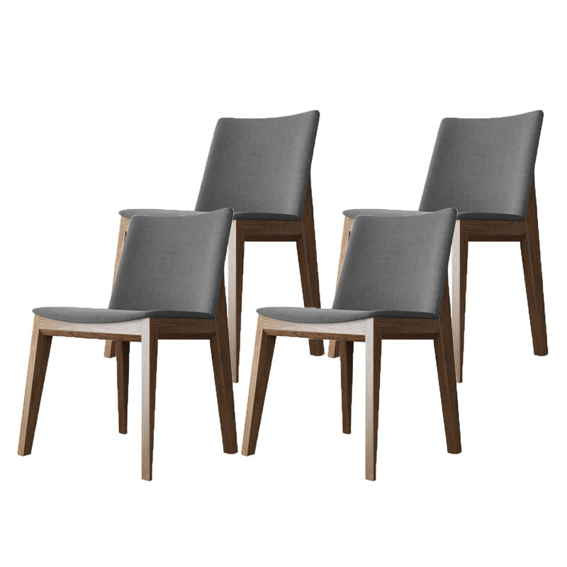 Armless Kitchen Side Chairs Modern Ash Wood Dining Chairs for Dining Room