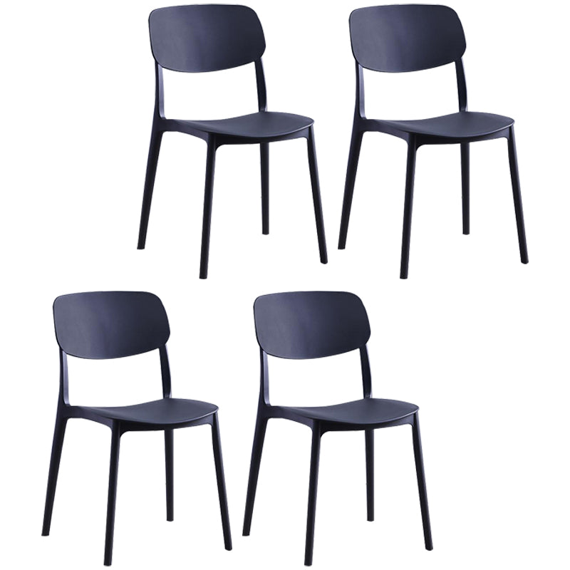 Contemporary Plastic Armless Chair Open Back Kitchen Dining Room Chair