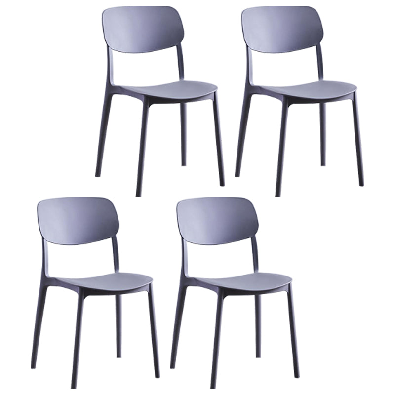 Contemporary Plastic Armless Chair Open Back Kitchen Dining Room Chair