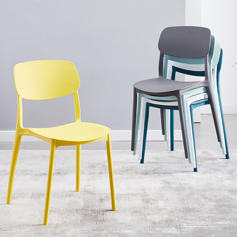 Contemporary Plastic Armless Chair Open Back Kitchen Dining Room Chair