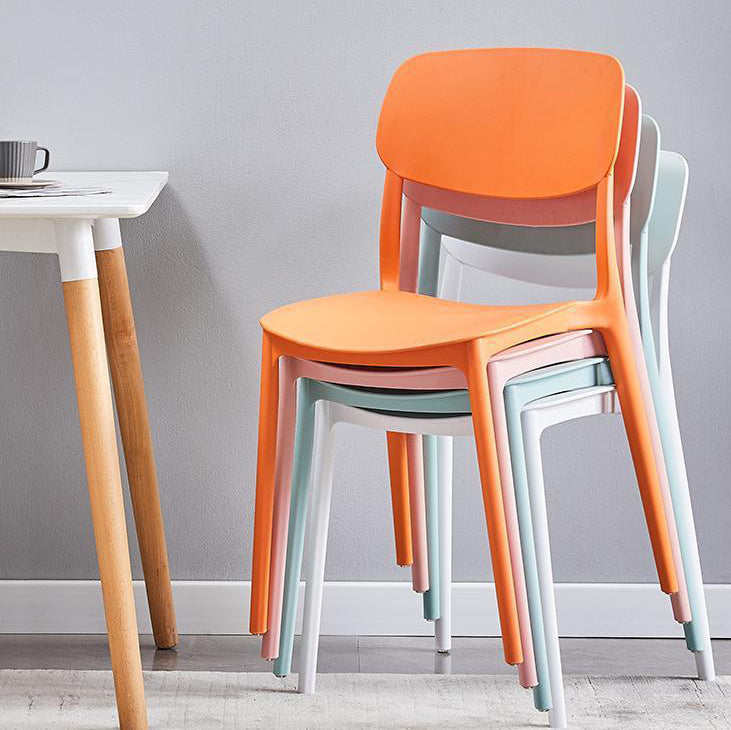 Contemporary Plastic Armless Chair Open Back Kitchen Dining Room Chair