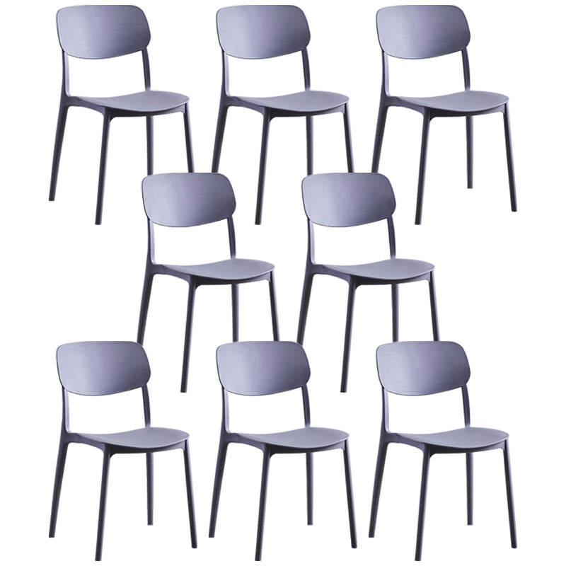 Contemporary Plastic Armless Chair Open Back Kitchen Dining Room Chair