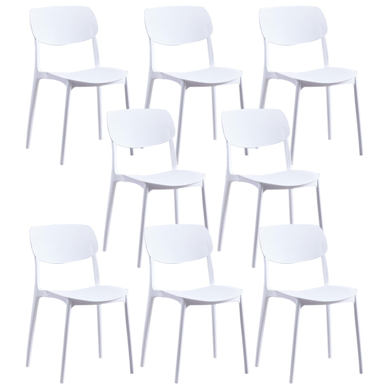 Contemporary Plastic Armless Chair Open Back Kitchen Dining Room Chair