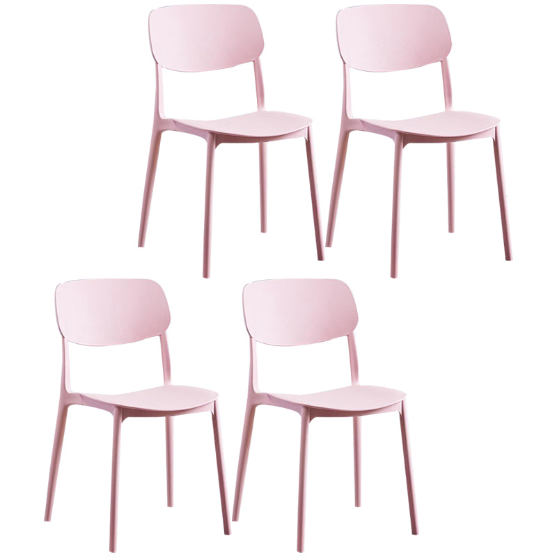 Contemporary Plastic Armless Chair Open Back Kitchen Dining Room Chair