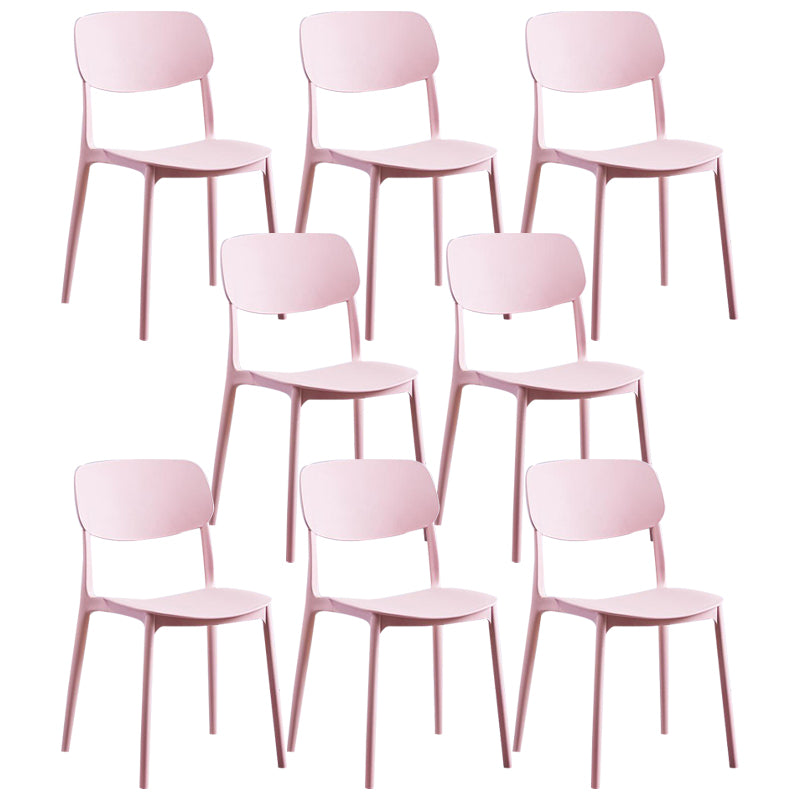 Contemporary Plastic Armless Chair Open Back Kitchen Dining Room Chair