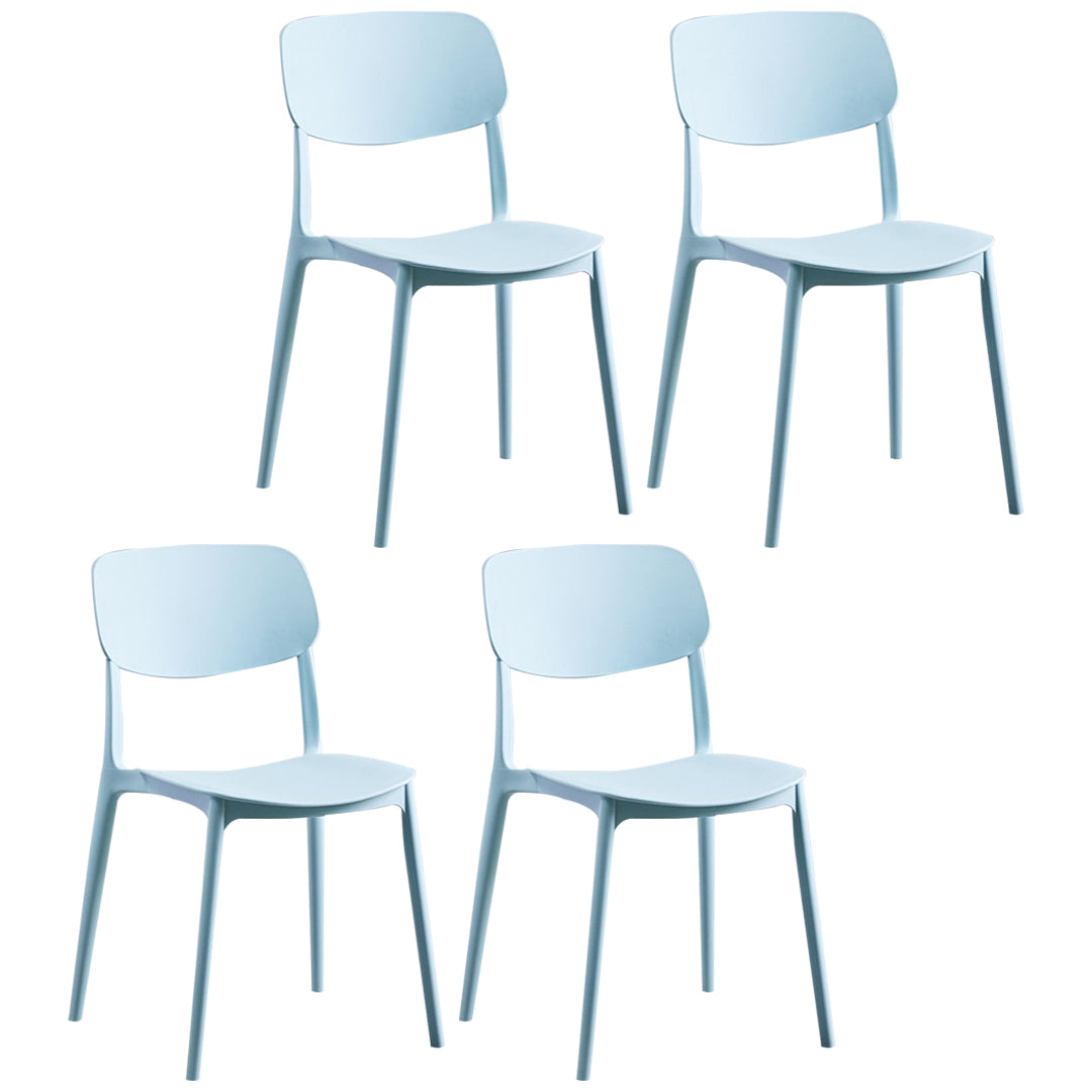 Contemporary Plastic Armless Chair Open Back Kitchen Dining Room Chair