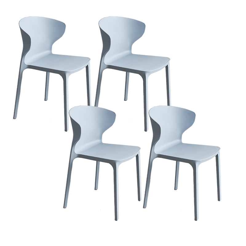 Contemporary Plastic Side Chair Wingback Kitchen Dining Room Chair