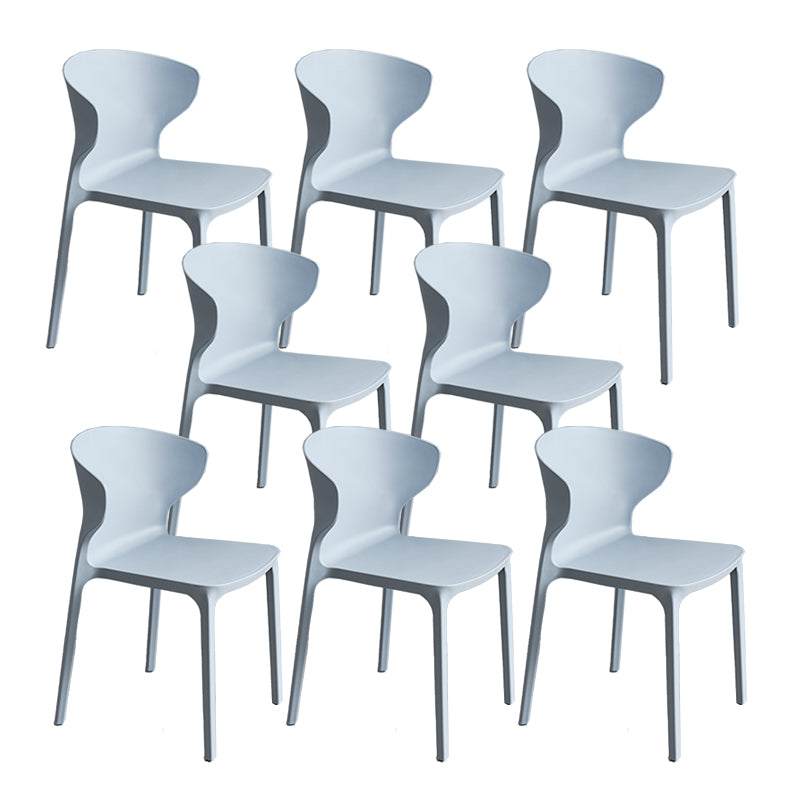 Contemporary Plastic Side Chair Wingback Kitchen Dining Room Chair