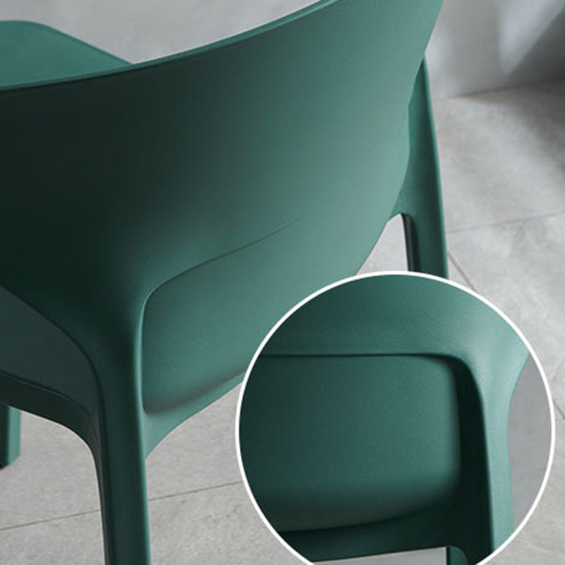 Contemporary Plastic Side Chair Wingback Kitchen Dining Room Chair