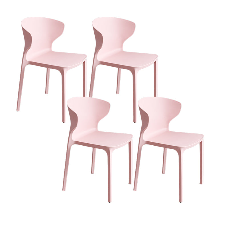 Contemporary Plastic Side Chair Wingback Kitchen Dining Room Chair