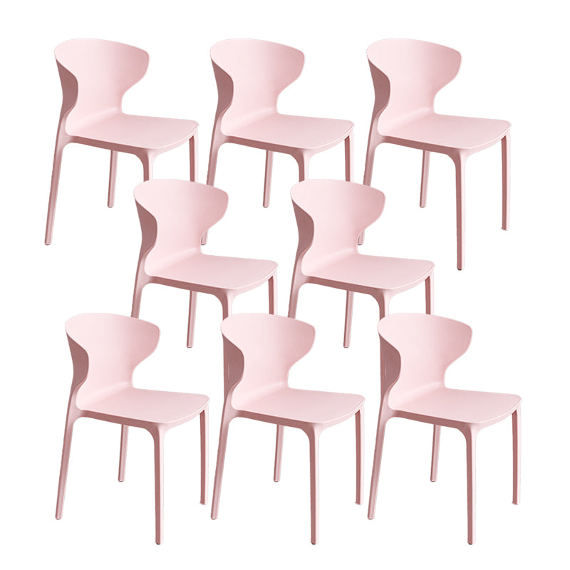 Contemporary Plastic Side Chair Wingback Kitchen Dining Room Chair