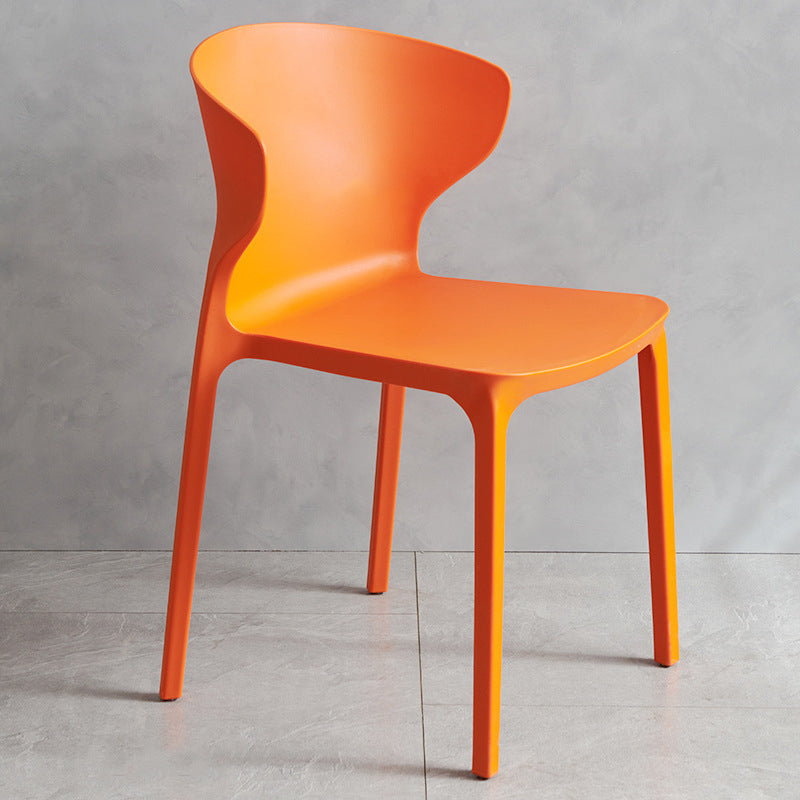 Contemporary Plastic Side Chair Wingback Kitchen Dining Room Chair