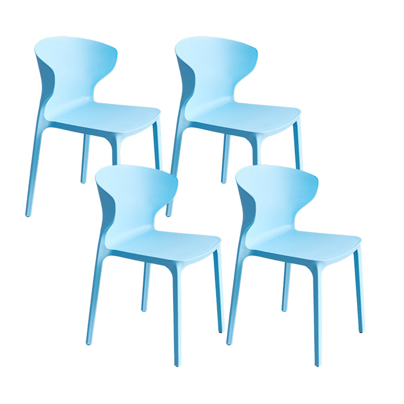 Contemporary Plastic Side Chair Wingback Kitchen Dining Room Chair