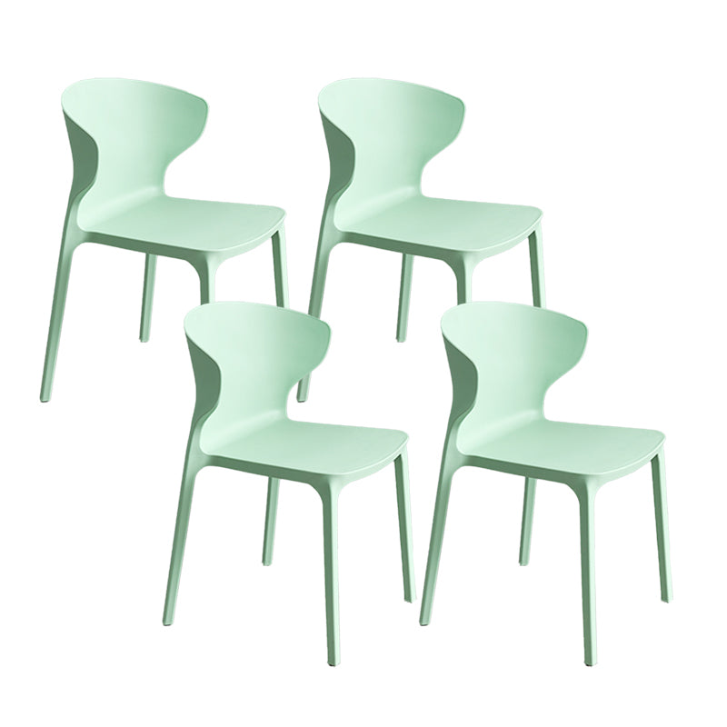 Contemporary Plastic Side Chair Wingback Kitchen Dining Room Chair