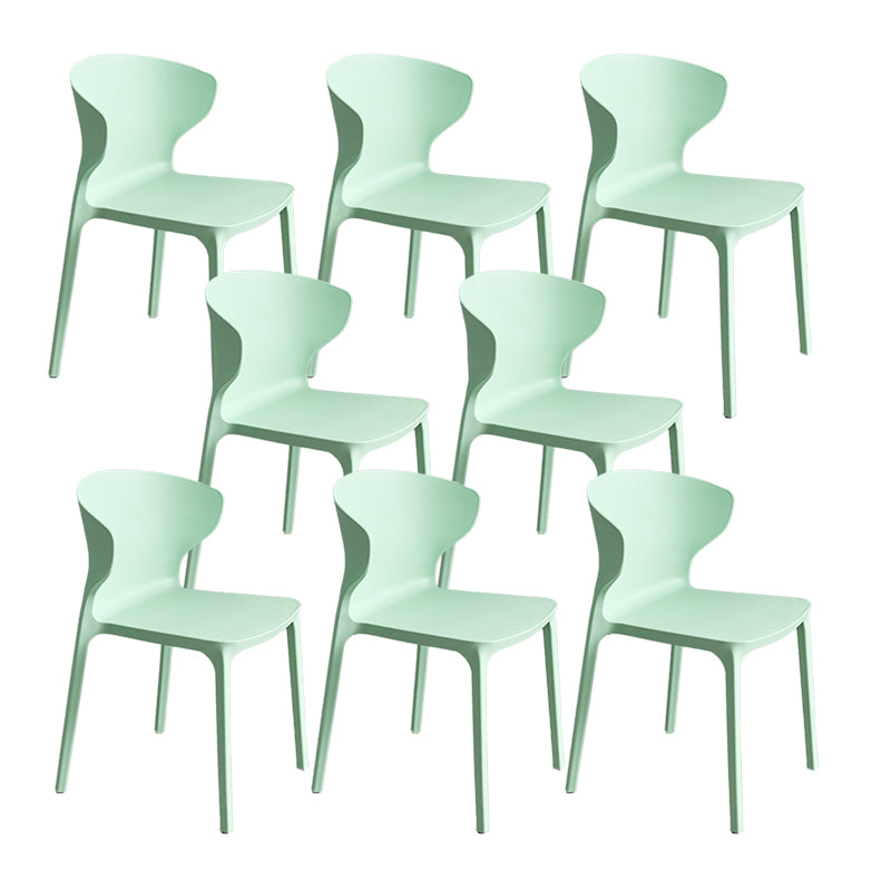 Contemporary Plastic Side Chair Wingback Kitchen Dining Room Chair