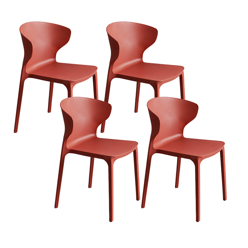 Contemporary Plastic Side Chair Wingback Kitchen Dining Room Chair