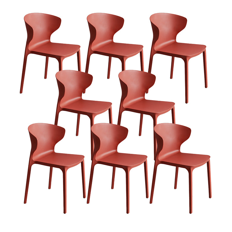 Contemporary Plastic Side Chair Wingback Kitchen Dining Room Chair