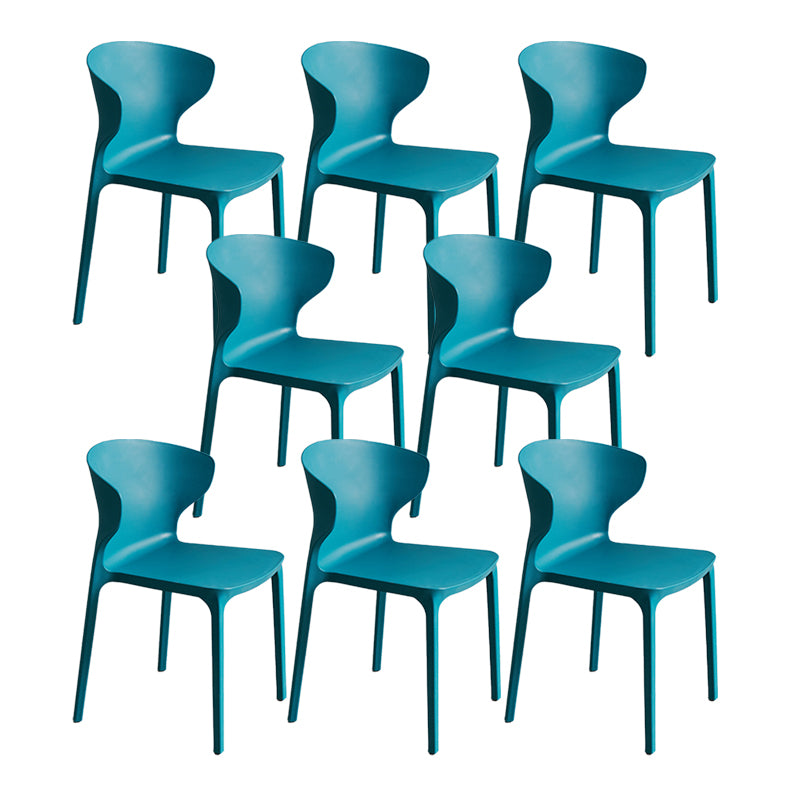 Contemporary Plastic Side Chair Wingback Kitchen Dining Room Chair