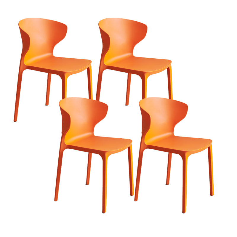 Contemporary Plastic Side Chair Wingback Kitchen Dining Room Chair