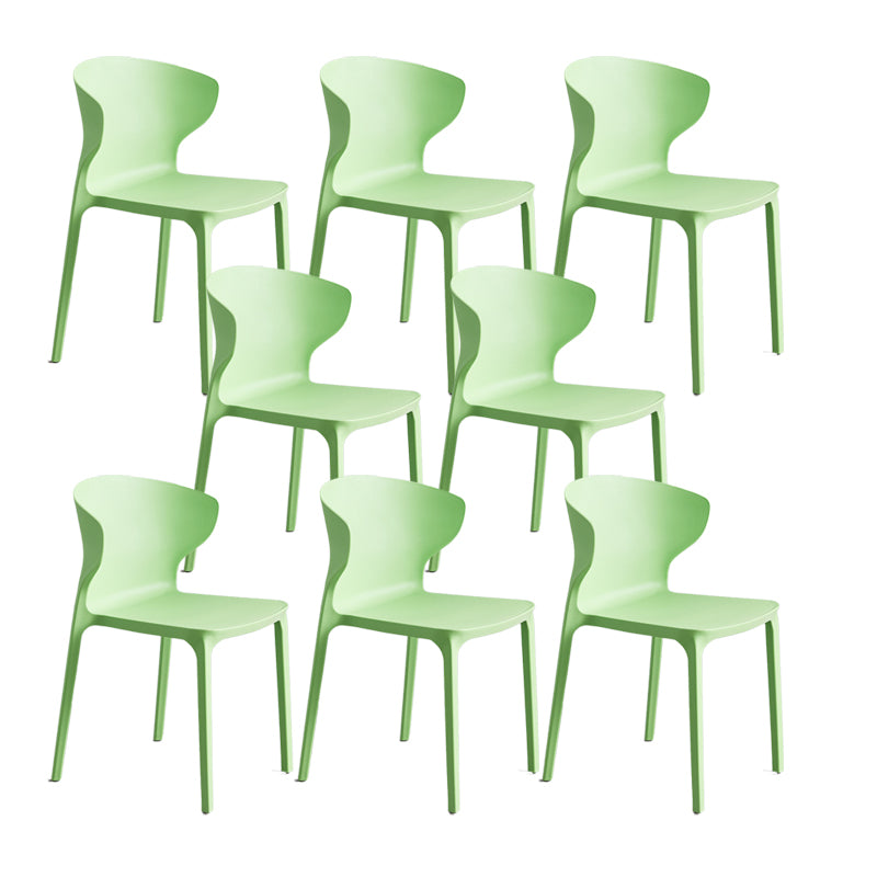 Contemporary Plastic Side Chair Wingback Kitchen Dining Room Chair