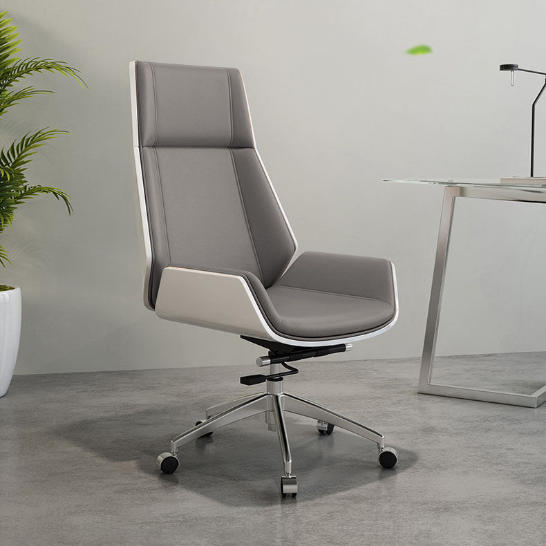 Modern Fixed Arms Managers Chair Height-adjustable Swivel Ergonomic Executive Chair