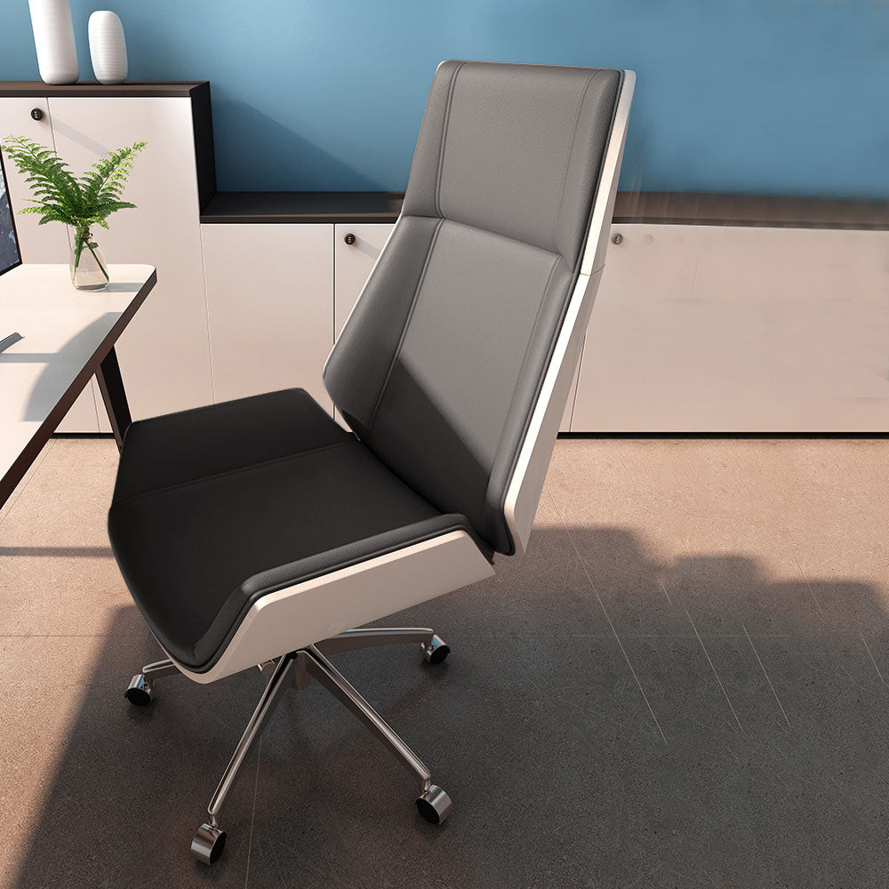 Modern Fixed Arms Managers Chair Height-adjustable Swivel Ergonomic Executive Chair