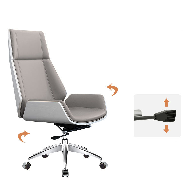 Modern Fixed Arms Managers Chair Height-adjustable Swivel Ergonomic Executive Chair